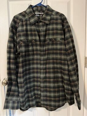 Wolverine Green and Black Plaid flannel Shirt